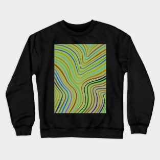 Amazing Simple Aesthetic Colorful Lines , Green Background Crewneck Sweatshirt